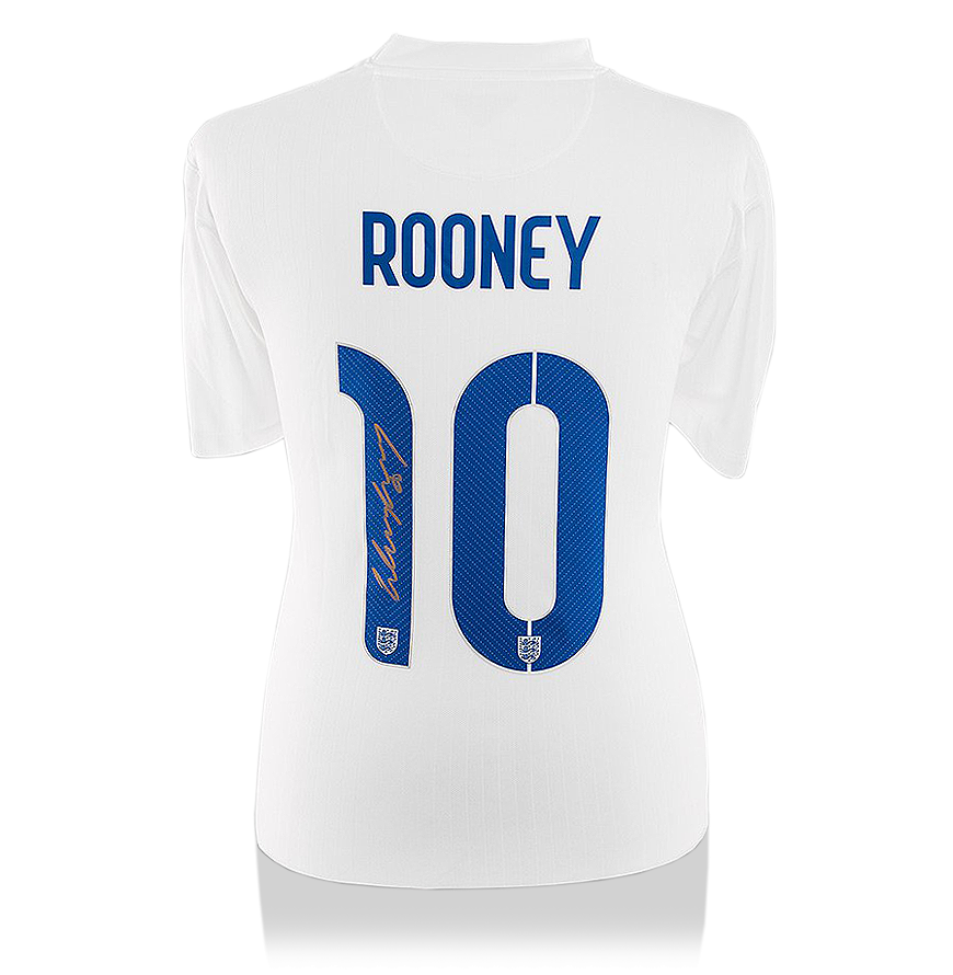 Camiseta Firmada por Wayne Rooney Inglaterra: Gold Signature Edition 2012-13