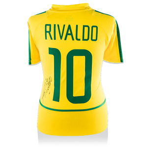 Camiseta firmada por Rivaldo Brasil Campeón del Mundo 2002