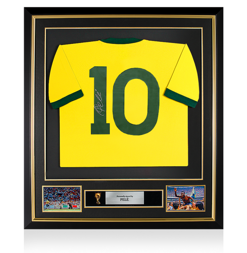 Camiseta enmarcada y firmada por Pelé Edición Numero 10