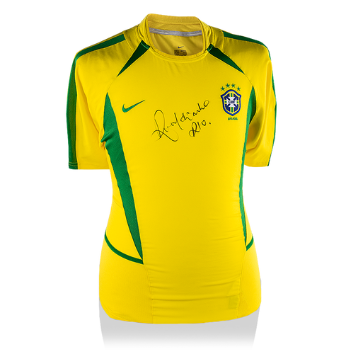 Camiseta firmada por Ronaldinho Brasil Campeón del Mundo 2002